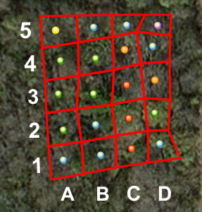 WLC survey map with color coded survey unit totals.