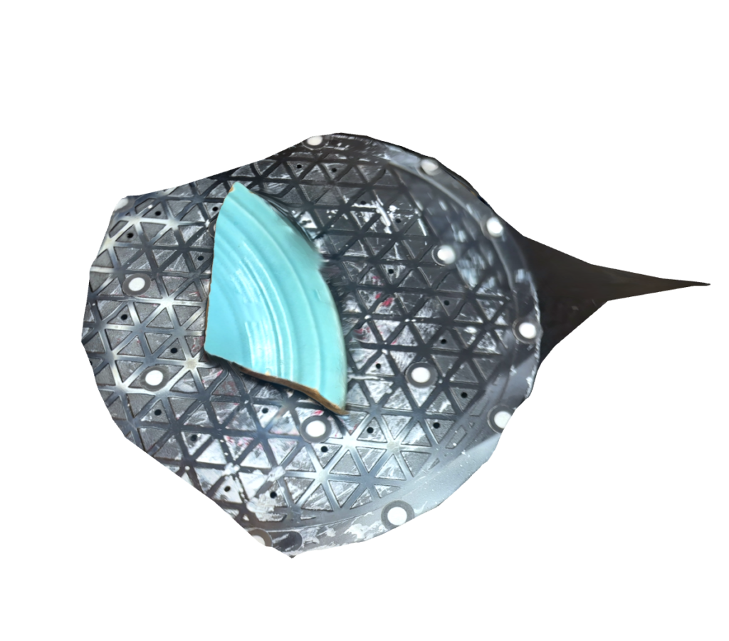 Sherd of green fiesta ware pottery