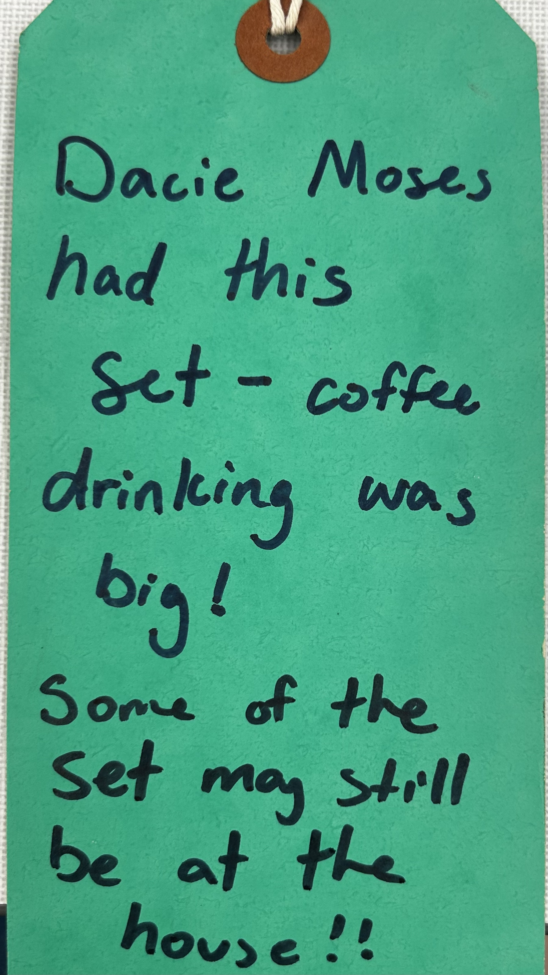 A tag written by a community member at Community Archaeology Day